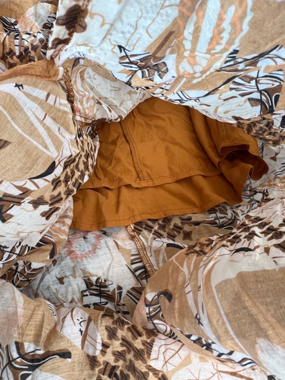 Lulu's Something Wild Brown Multi Print Twist-Front Midi Skirt NWT - Picture 8 of 10